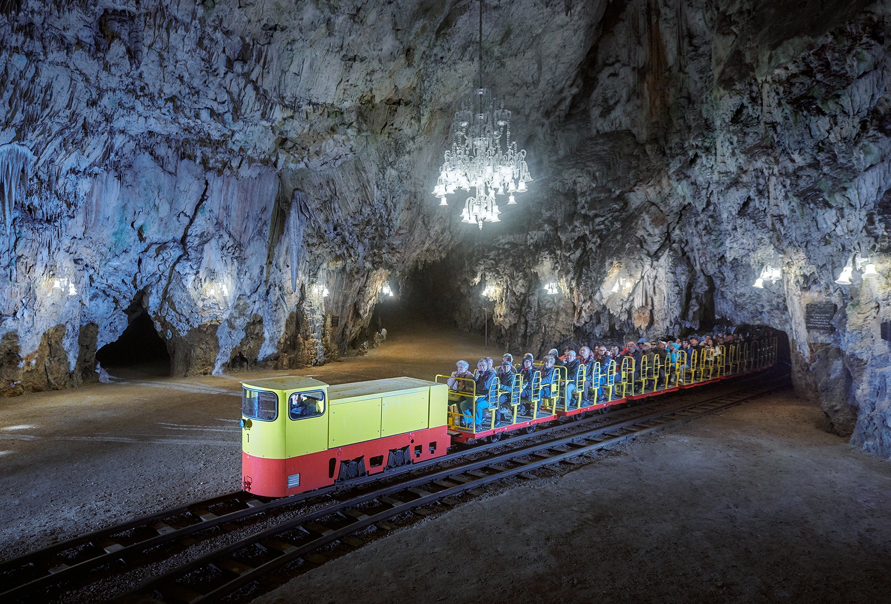 Train in Postojna Cave
