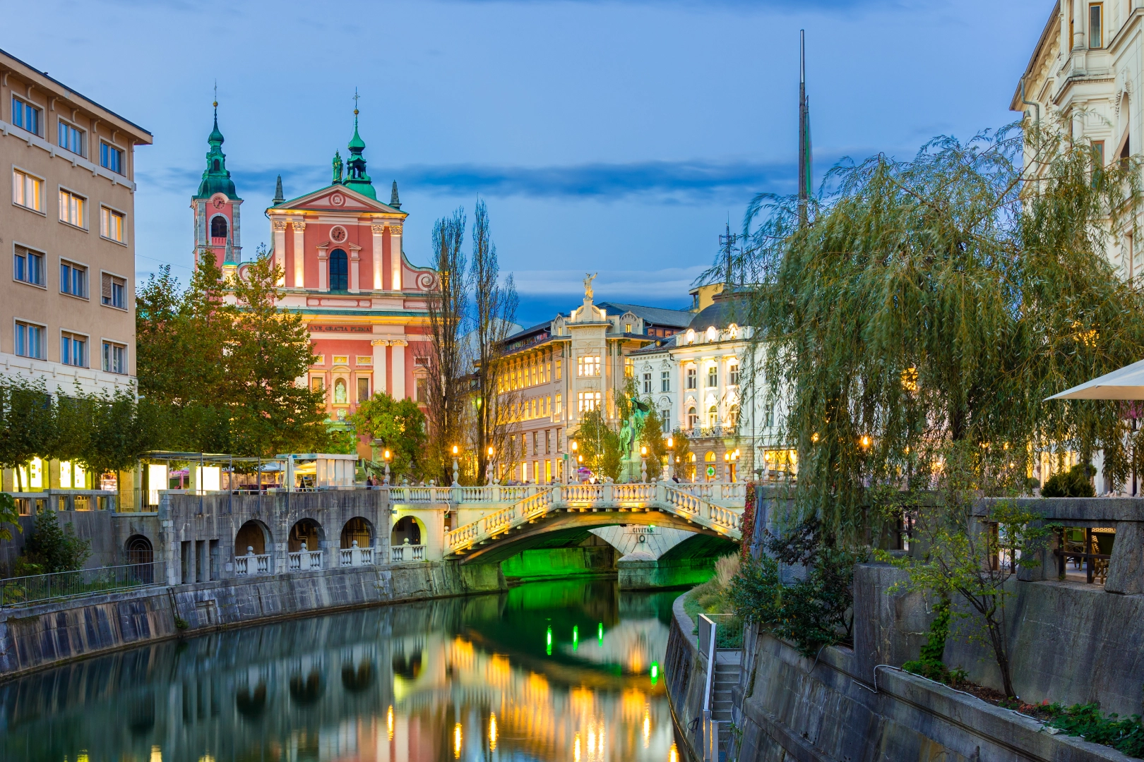City canal and bridge destination for Bled Tours excursions and travel programs
